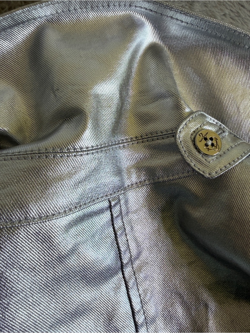 Ralph Lauren Vintage Silver Women's Metallic Double-Breasted Jacket M - Picture 4 of 10